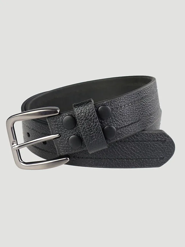 MEN'S PEBBLE GRAIN LEATHER BELT IN BLACK