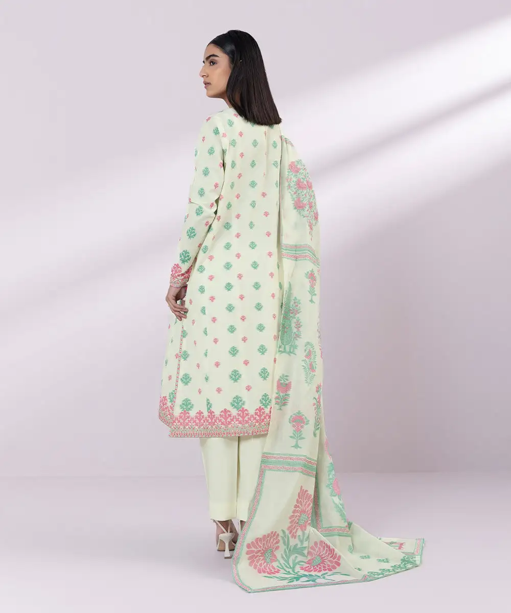 3 Piece - Embroidered Jacquard Suit