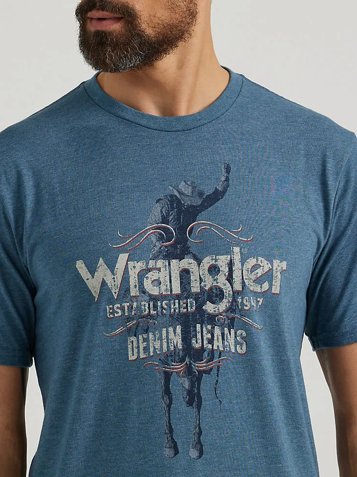 MEN'S BUCKING BRONCO T-SHIRT IN MIDNIGHT NAVY