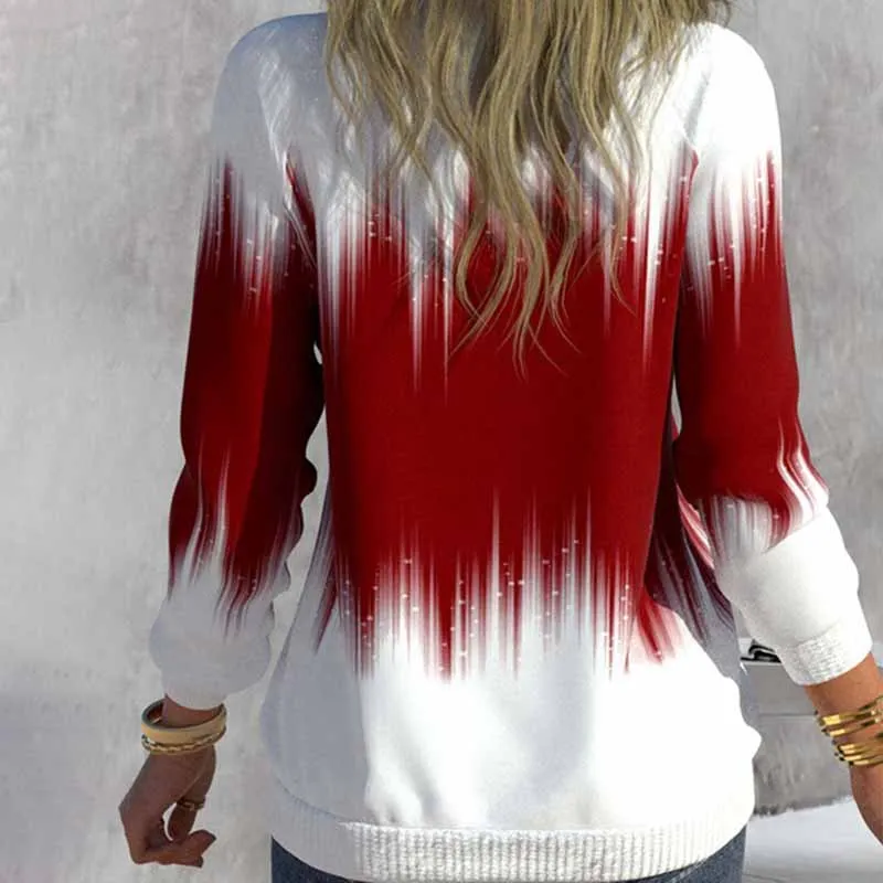 Contrasting Swirl Print Zip-Up Sweatshirt