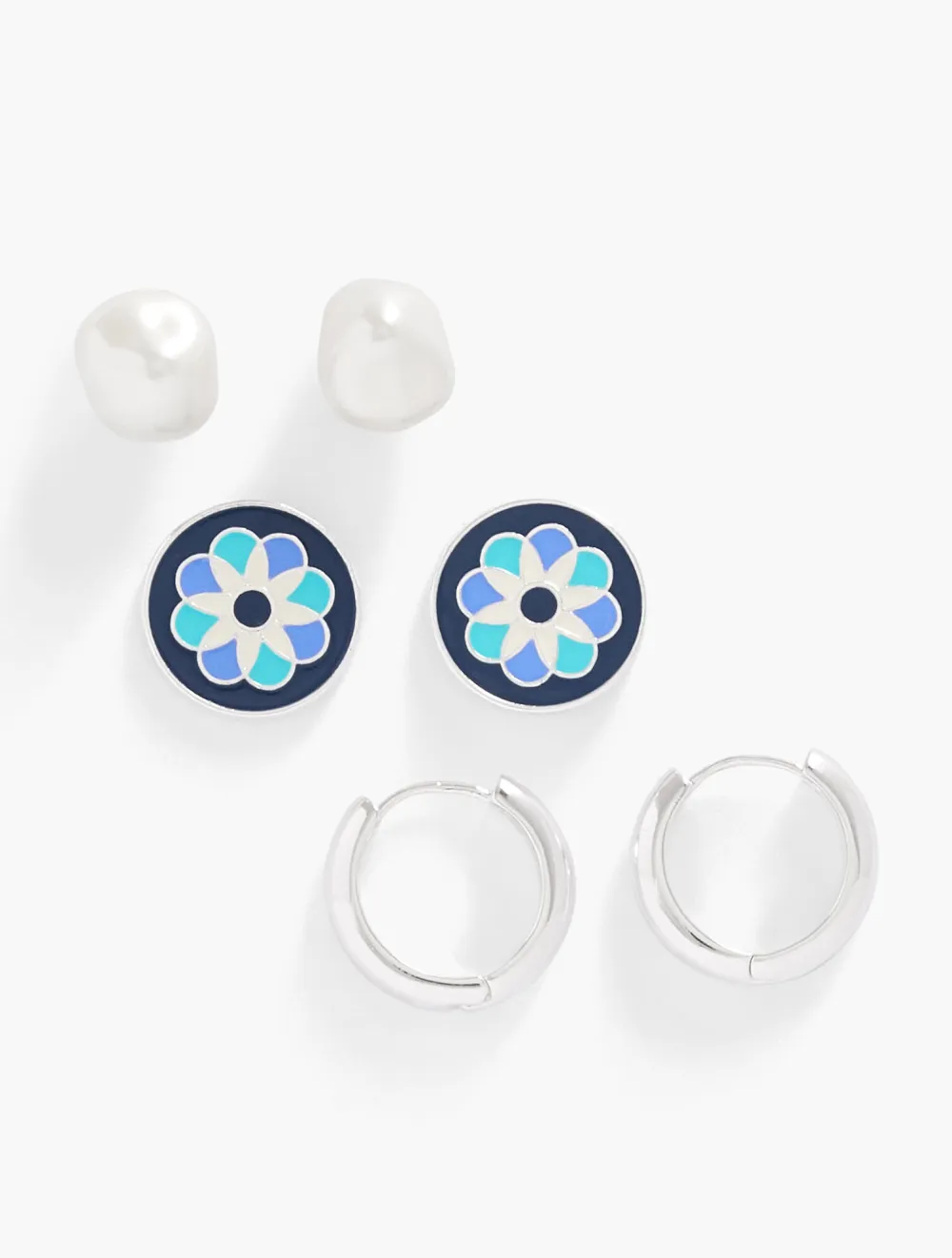 Enamel Stud Earring Set