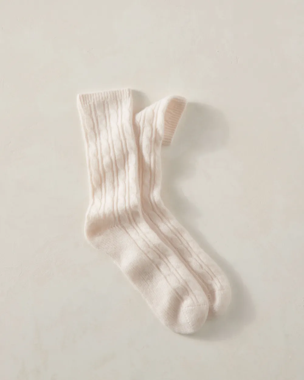 Cashmere Blend Cable Knit Socks