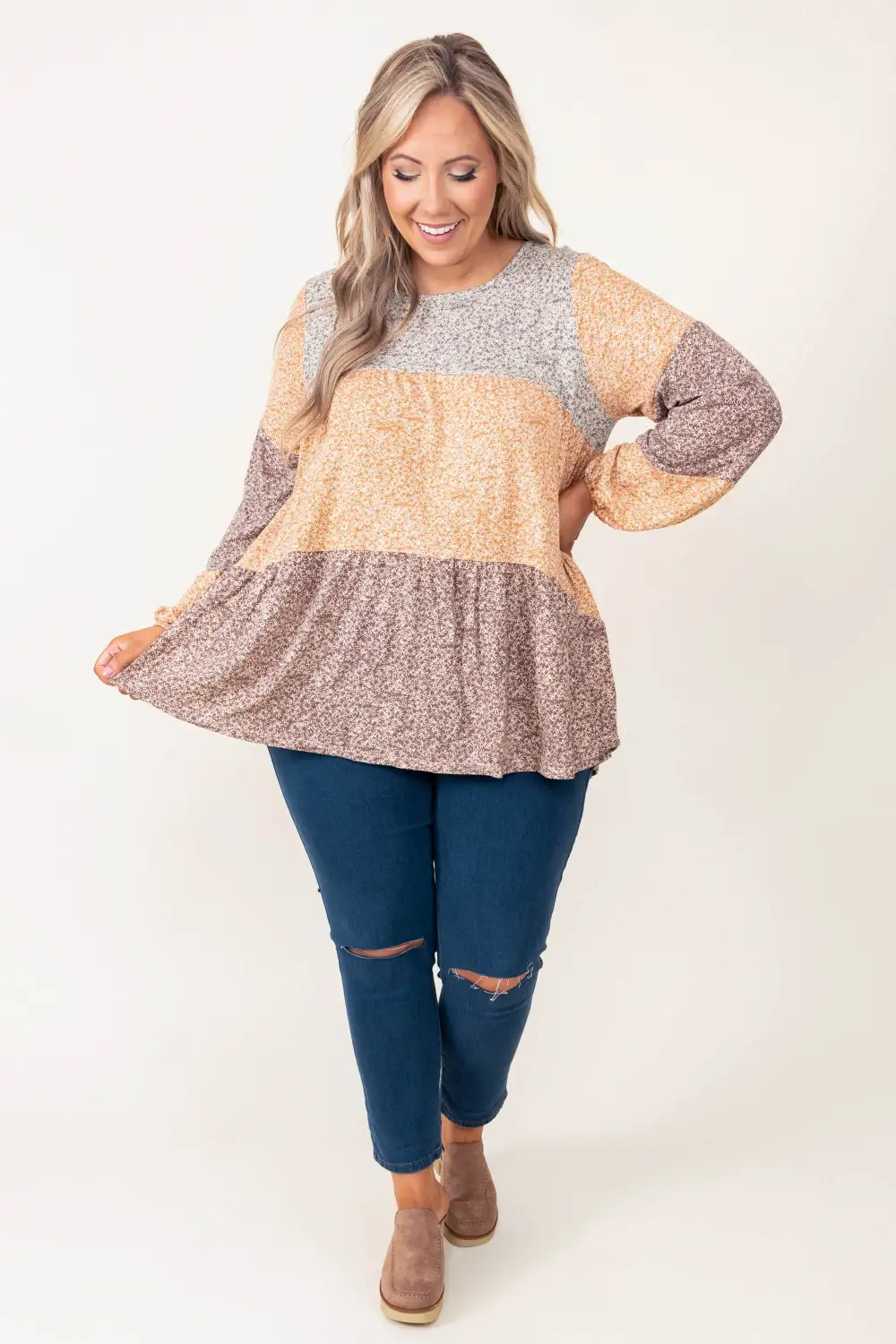 Nostalgic Heart Top, Mustard-Mocha