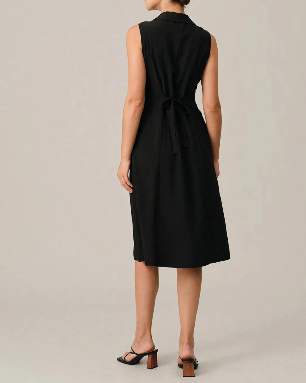 Black Button Lunch Dress