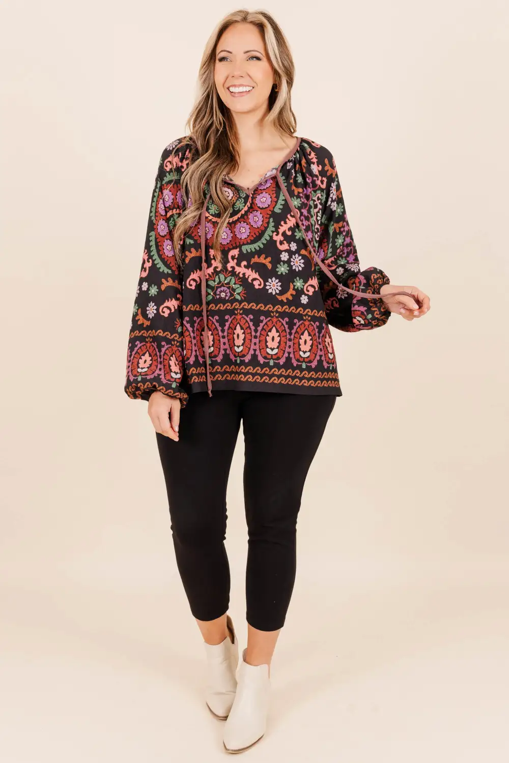 Witchy Weather Blouse, Black-Mauve