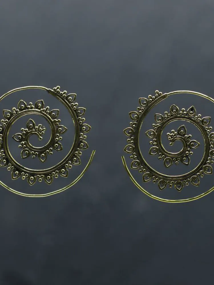 Vintage Mandala Inspired Spiral Earrings