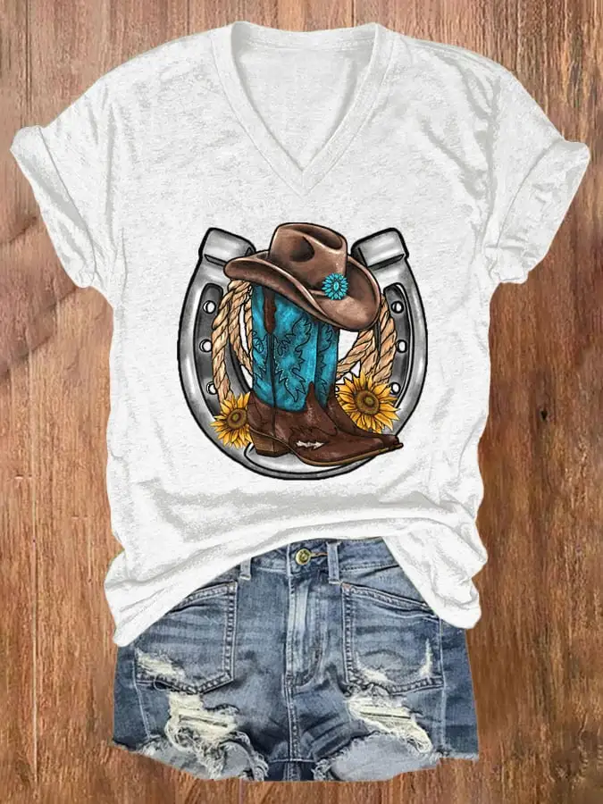 🔥Buy 3 Get 10% Off🔥Women's Western Print T-Shirt