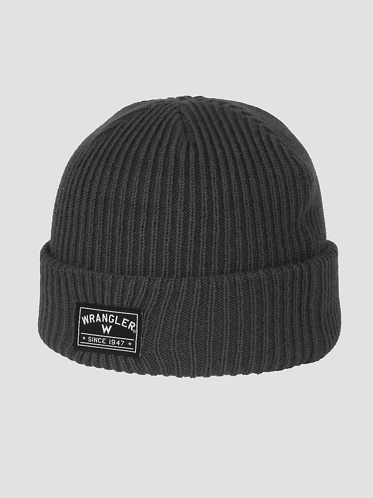 WRANGLER® LOGO BEANIE IN CHARCOAL HEATHER