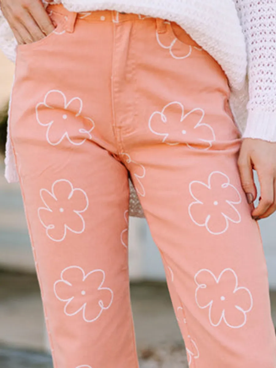 Pink Floral Pants