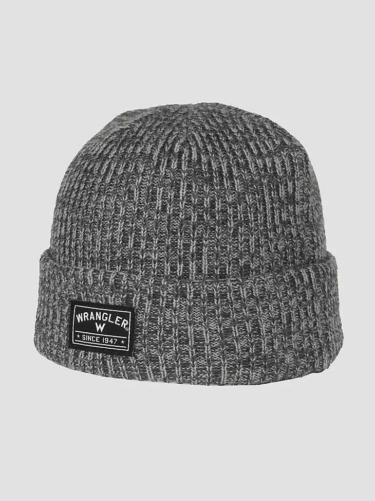 WRANGLER® LOGO BEANIE IN CHARCOAL HEATHER