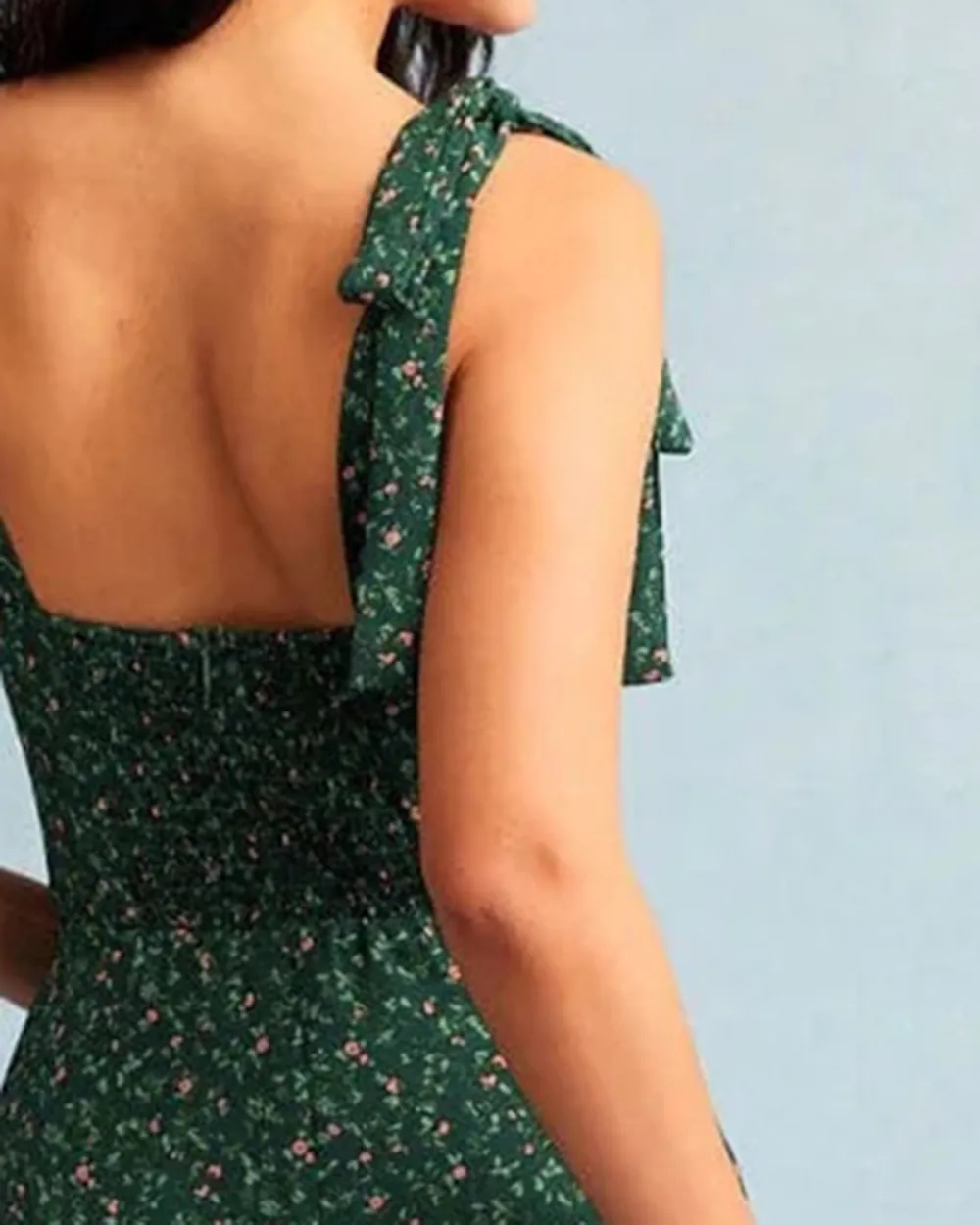 Green Polka Dot Strapless Dress