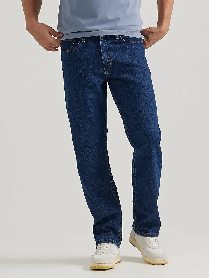 WRANGLER AUTHENTICS MEN'S RELAXED FIT COMFORT FLEX JEAN IN LIGHT STONEWASH