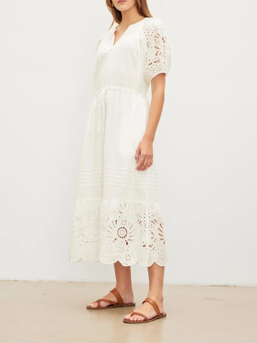 Nadia Embroidered Cotton Lace Dress