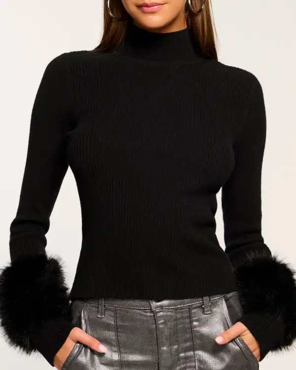 Magnus Turtleneck Faux Fur Sweater