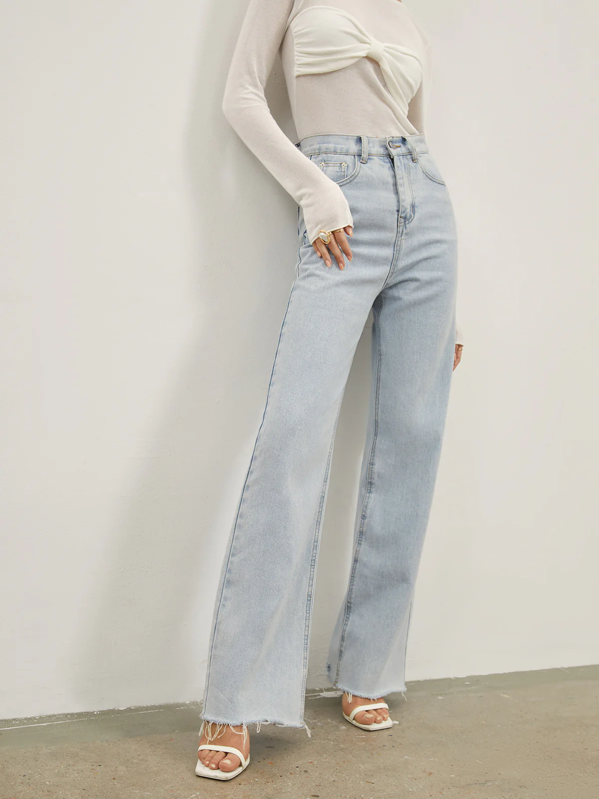 Denim Straight Leg Jeans