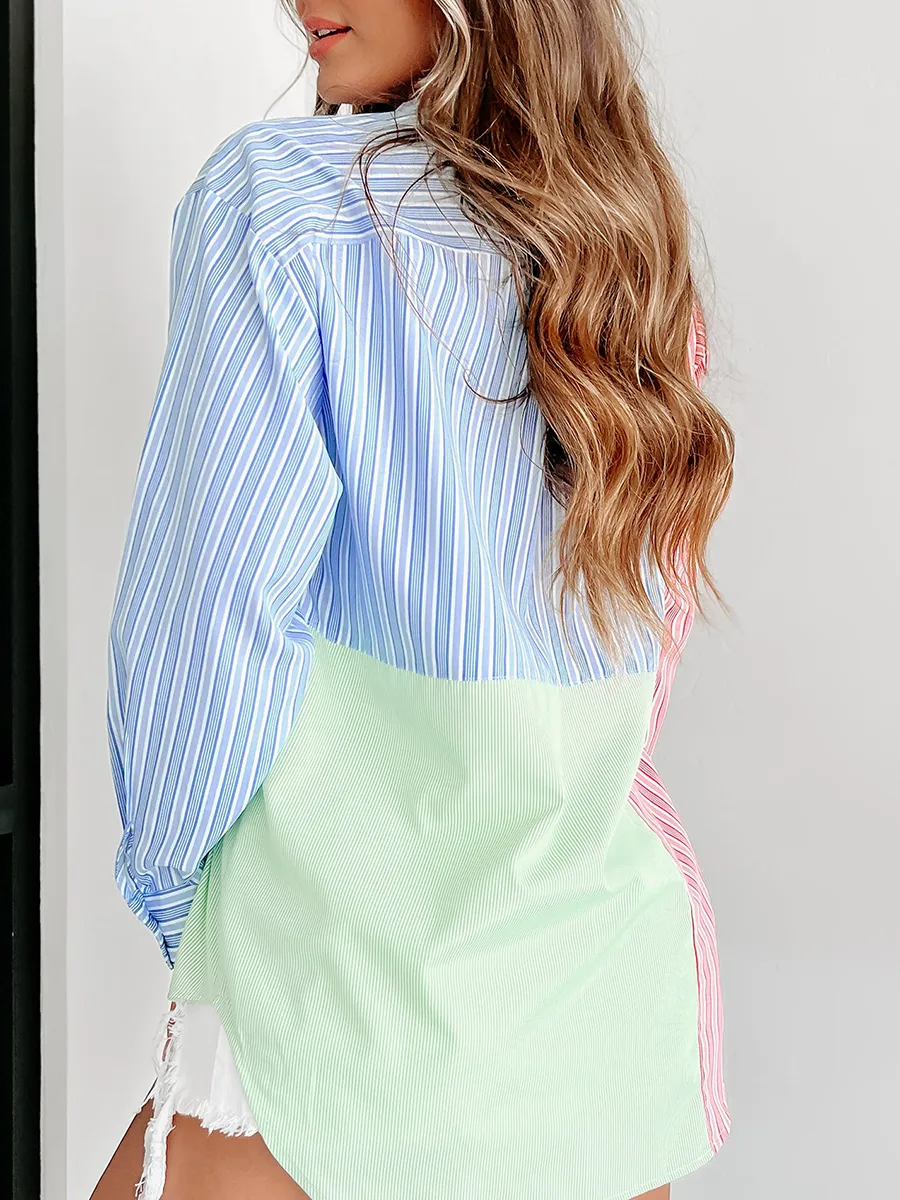 Striped patchwork shirt