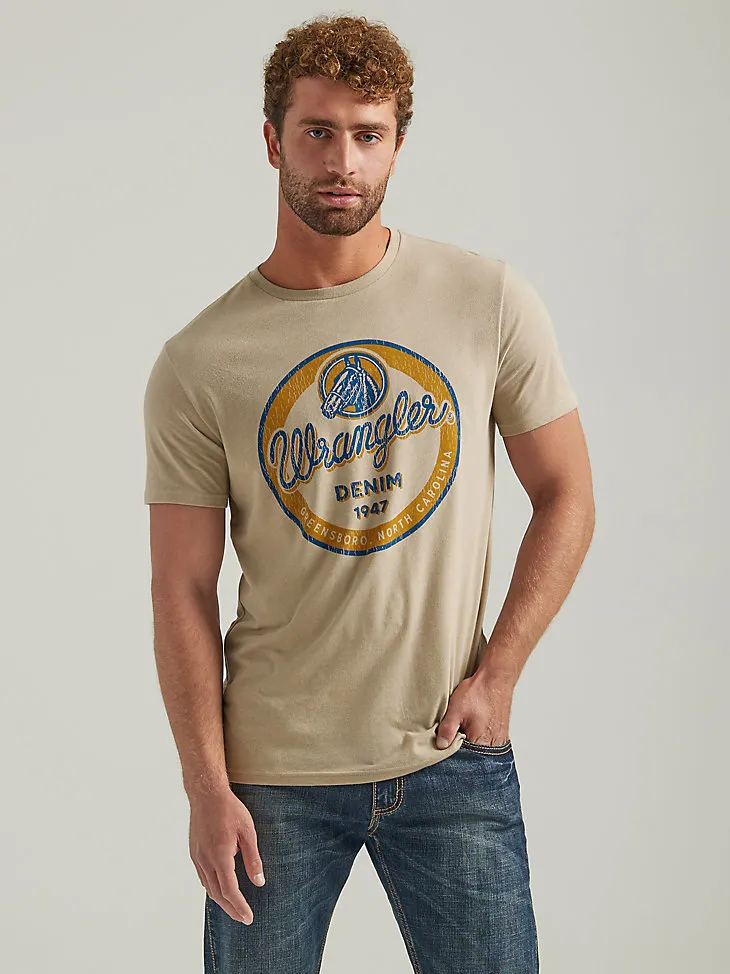 MEN'S WRANGLER LOGO RING GRAPHIC T-SHIRT IN TRENCHCOAT HEATHER