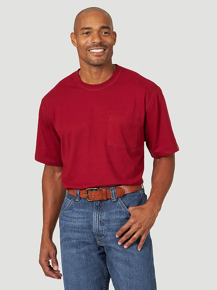 WRANGLER® RIGGS WORKWEAR® SHORT SLEEVE 1 POCKET PERFORMANCE T-SHIRT IN MINERAL RED