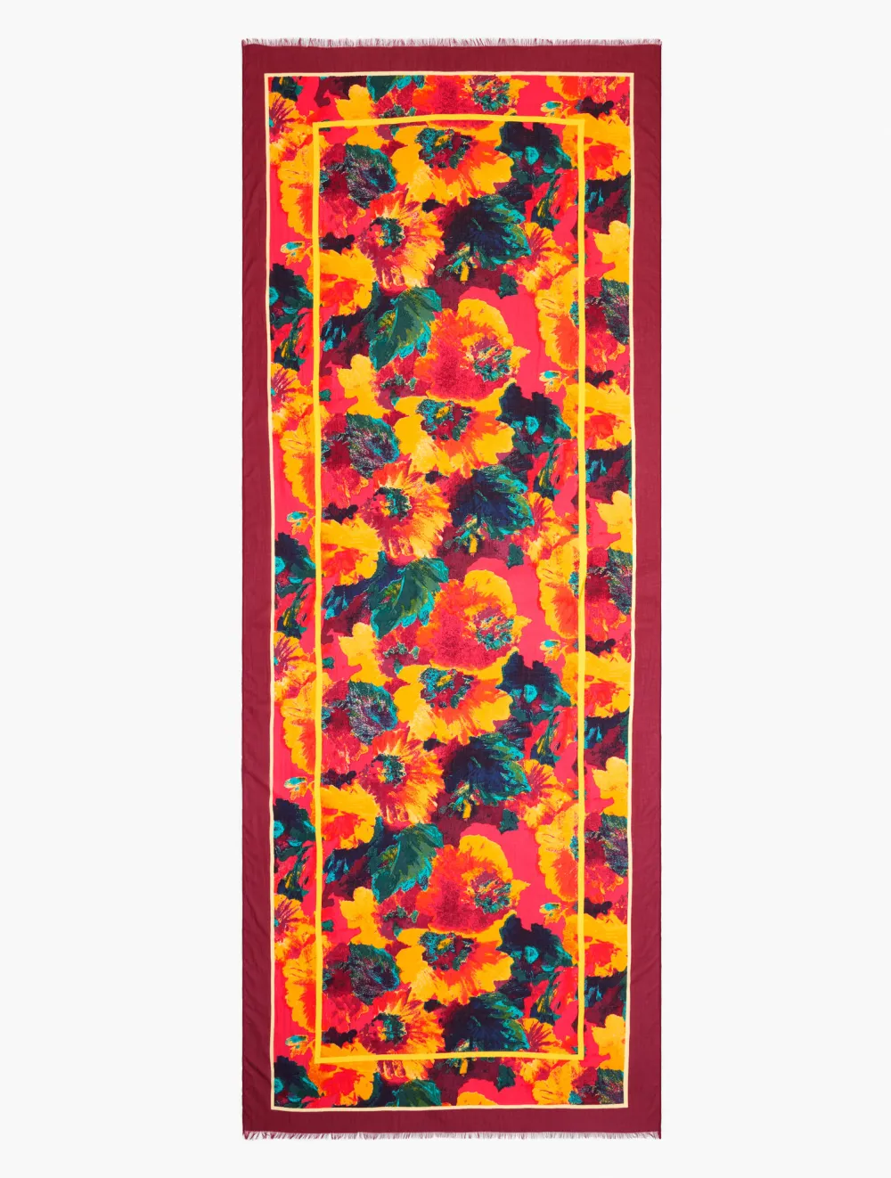 Brushed Floral Oblong Scarf