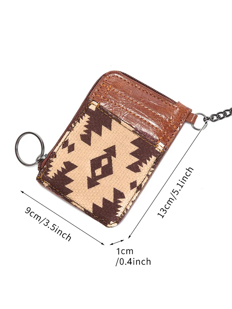 Retro Western Style Bohemian Printed Leather Wallet