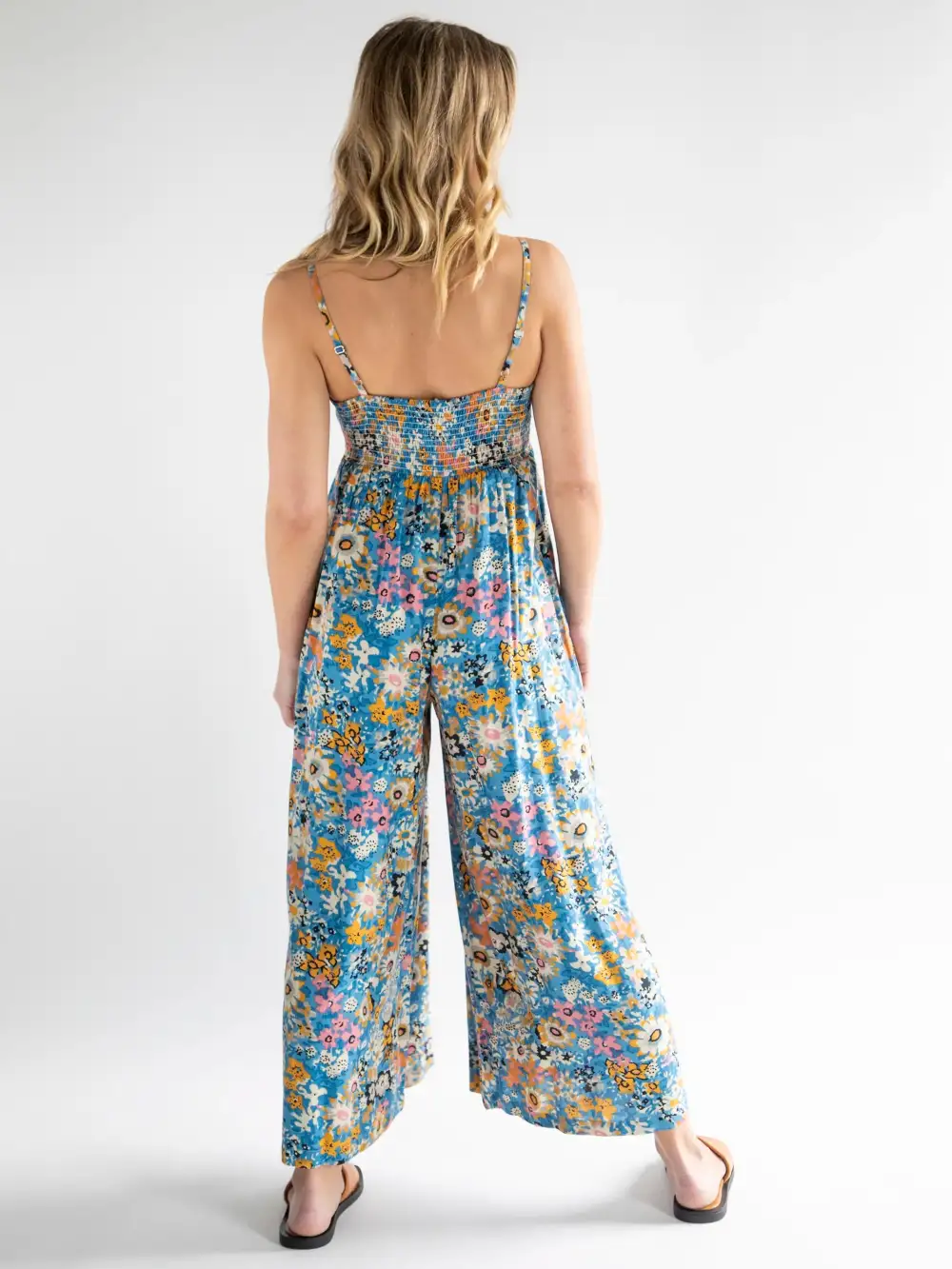 Bailey Jumpsuit - Blue Tan Floral