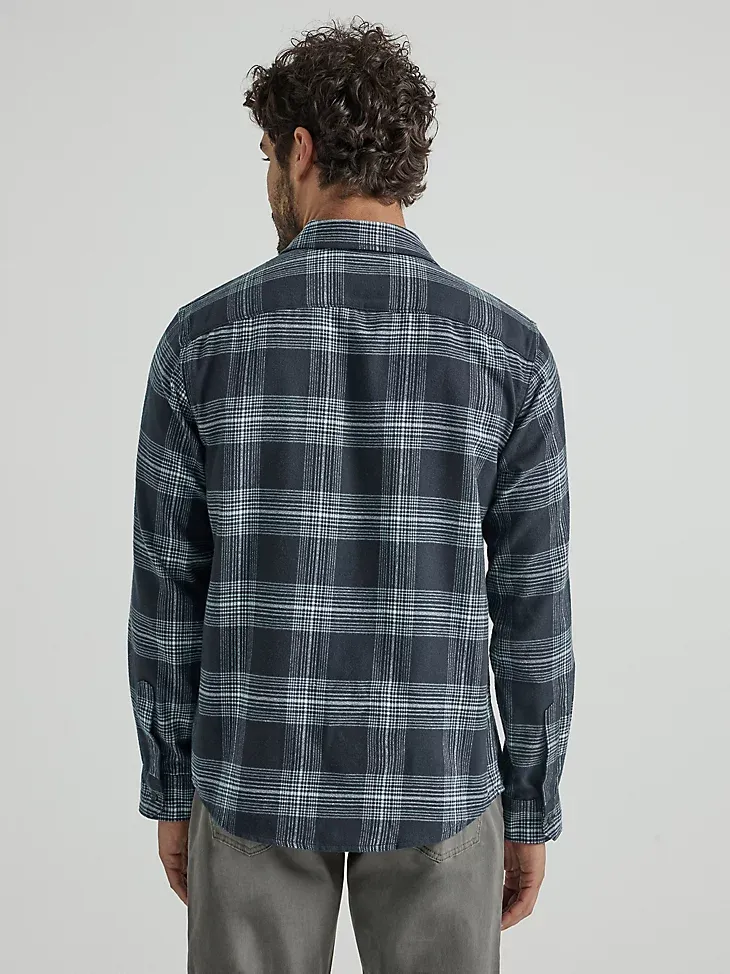 MEN'S BRUSHED FLANNEL SHIRT IN BURNT HENNA ORANGE