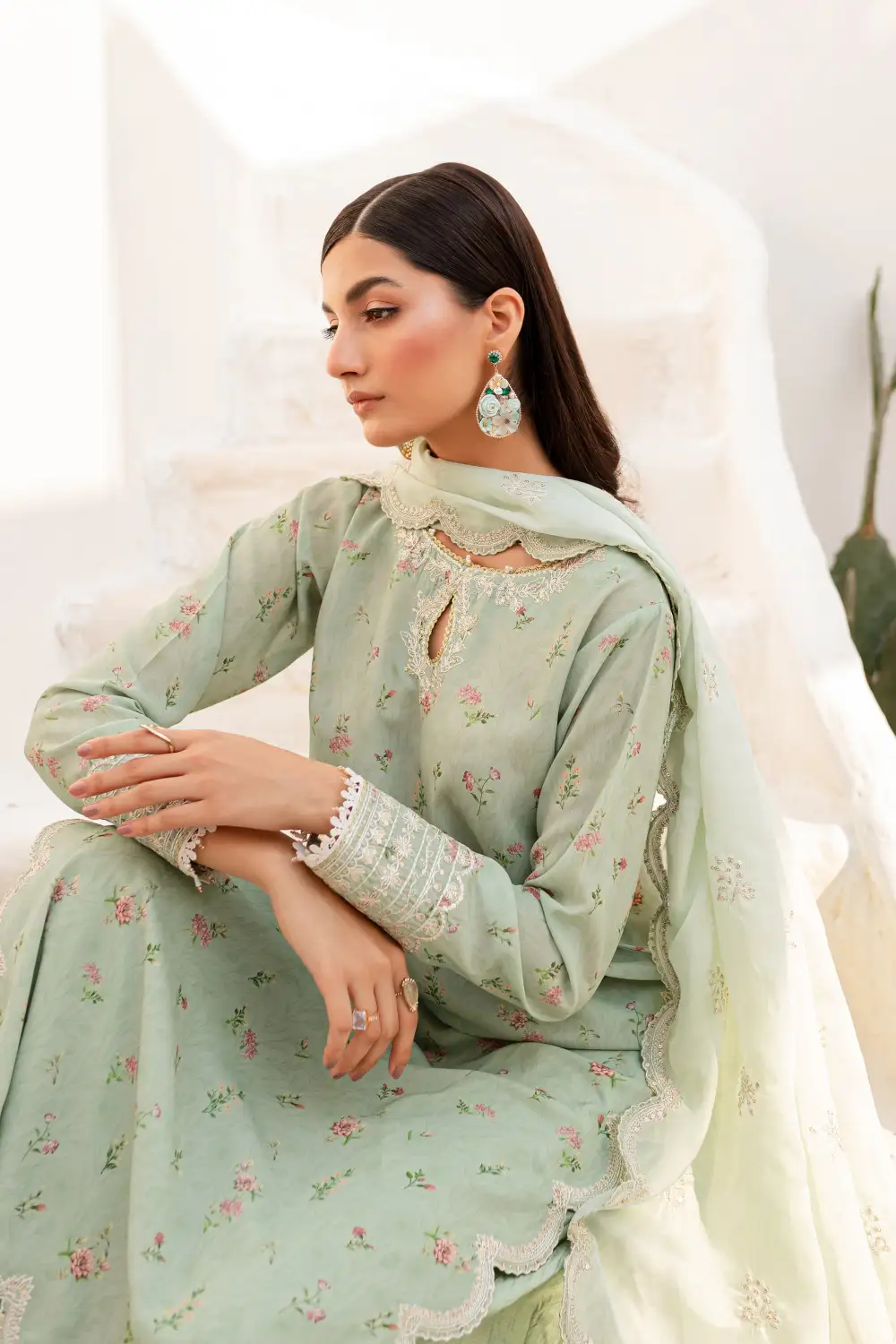 Roya 3Pc - Embroidered Luxe PRET