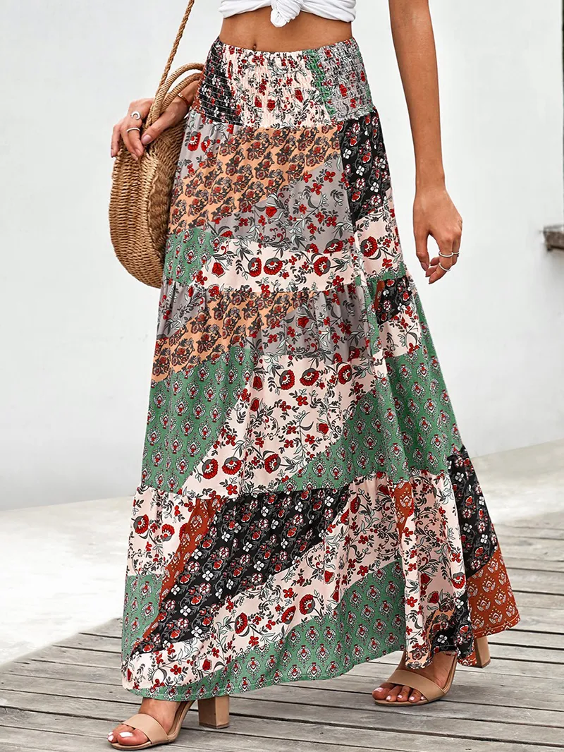 TIE-UP WAIST LONG MAXI SKIRT