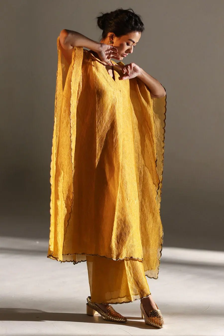 Mustard yellow Reva kaftan set