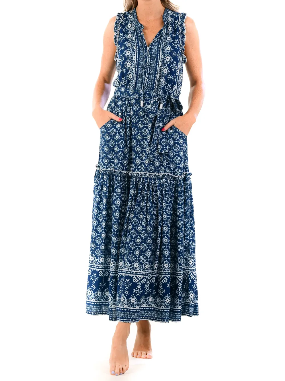 Alexis Dress / Indigo Geo