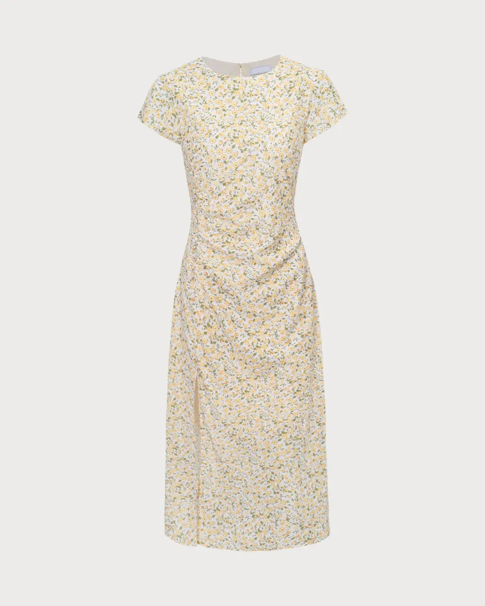 Yellow floral gentle style dress