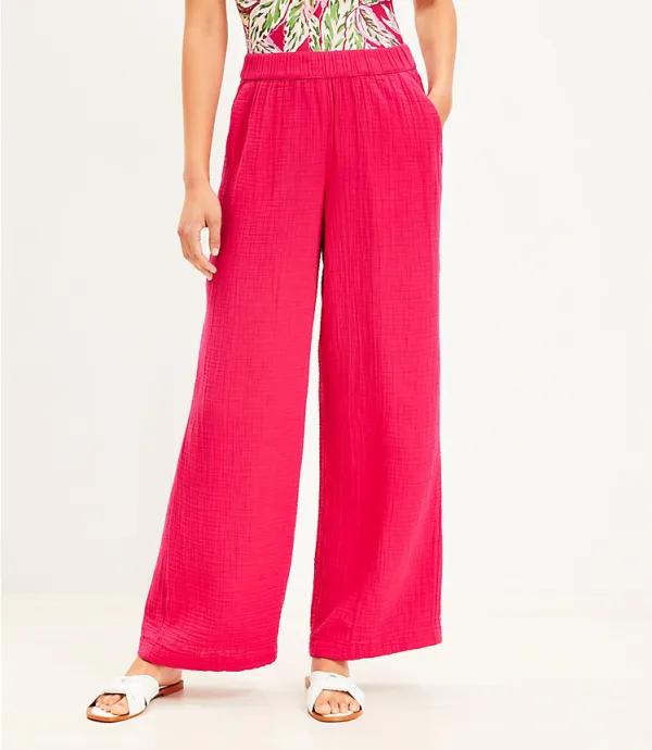 LOFT Beach Triple Cloth Wide Leg Pants