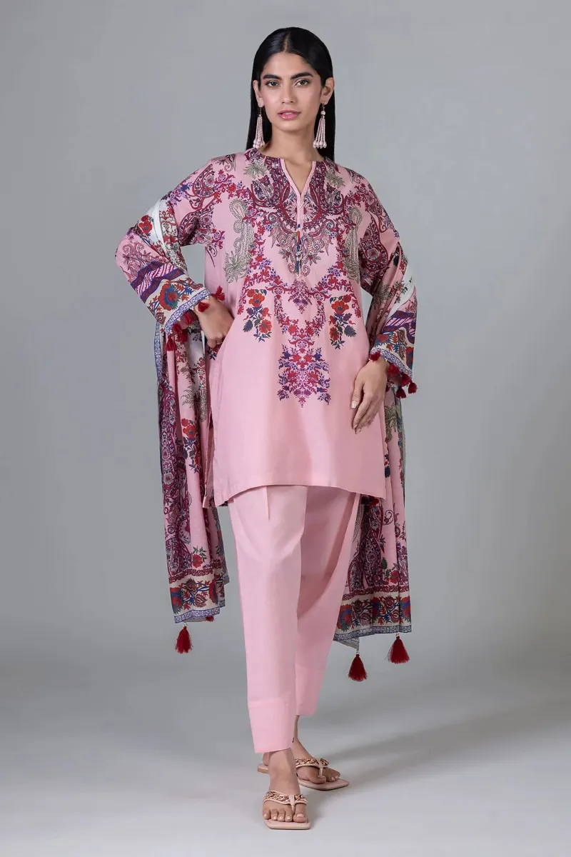 2 Piece Kurta | Embroidered & Pants Dark Red