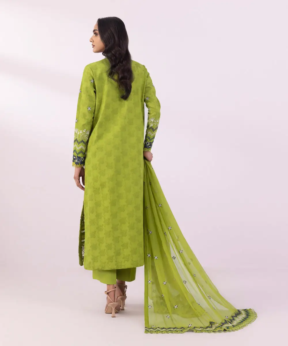 3 Piece - Embroidered Jacquard Suit