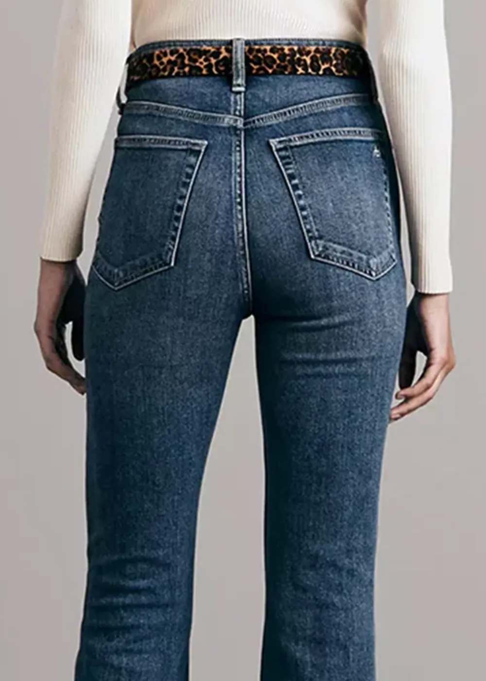 High-Rise Washed Flare Jeans