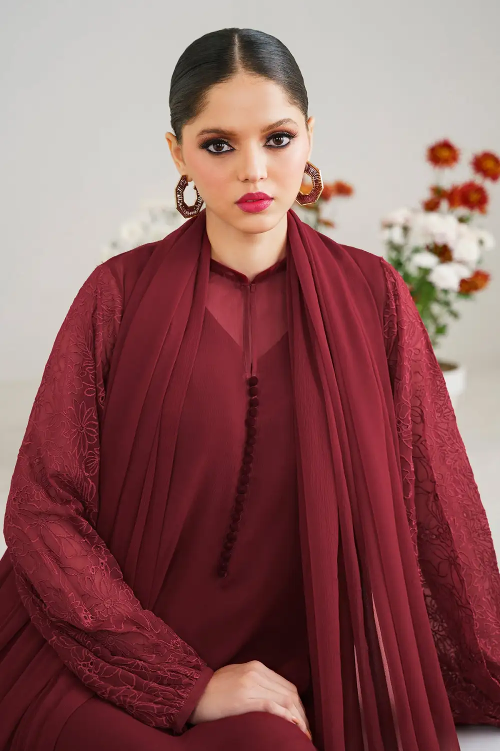 EMBROIDERED CHIFFON