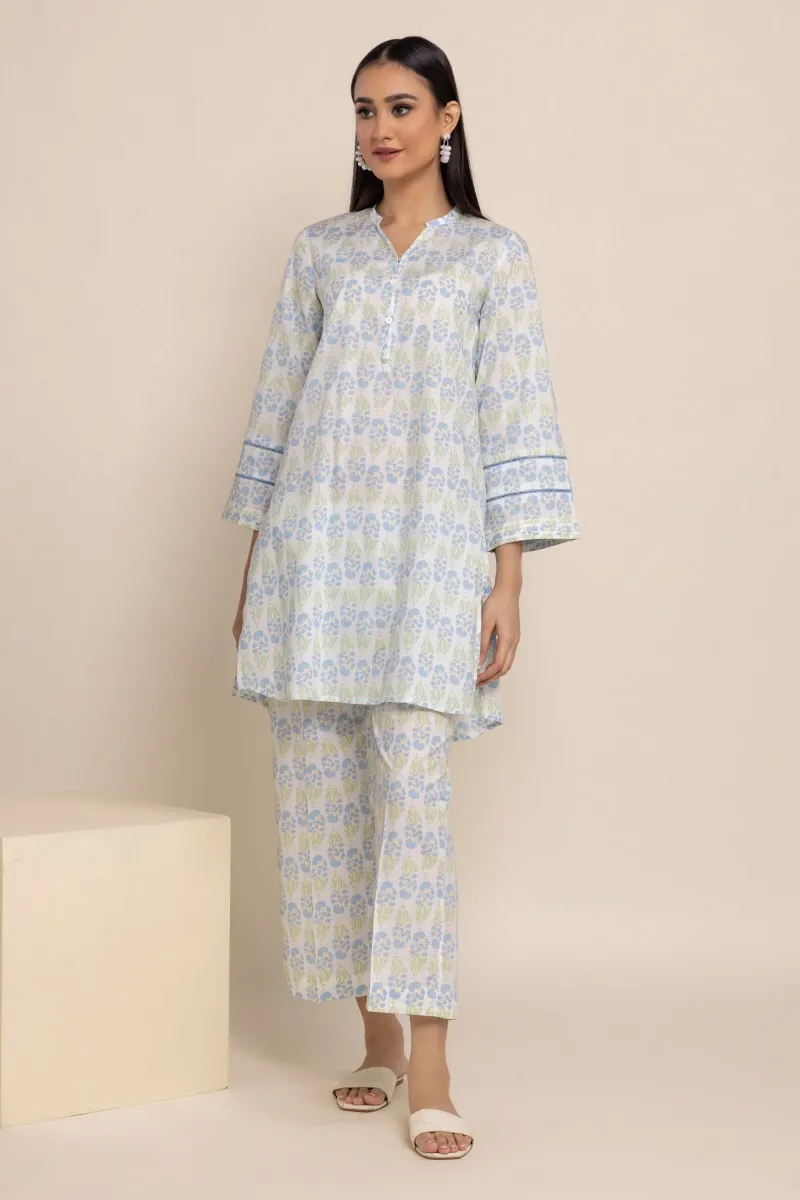 2 Piece | Kurta & Pants | Color Light Blue