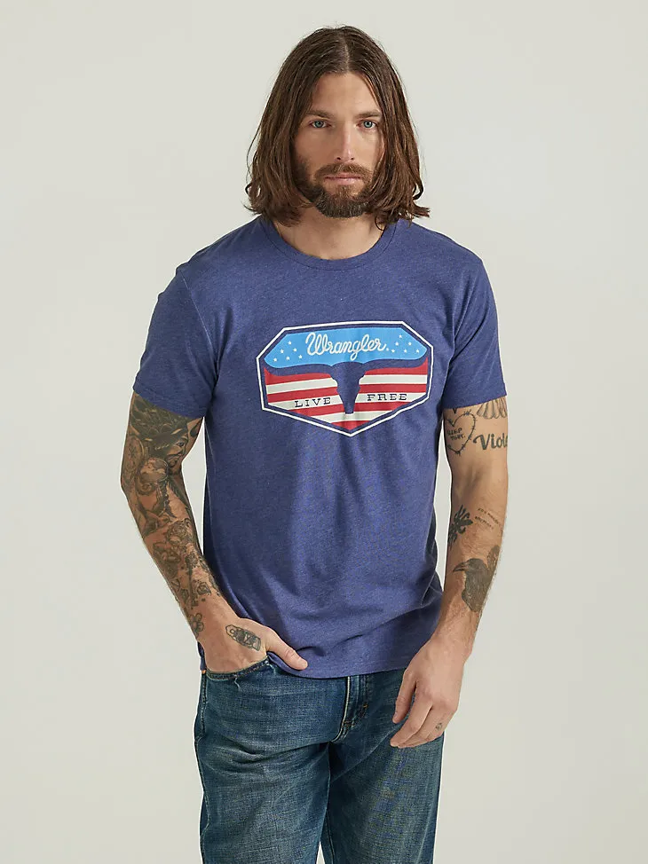 MEN'S STEER FLAG T-SHIRT IN DENIM