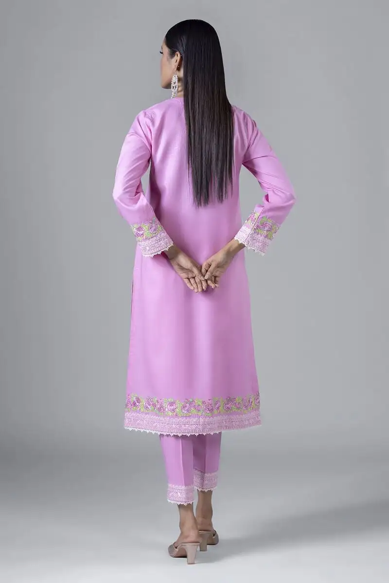 2 Piece | Kurta & Pants | Color Purple