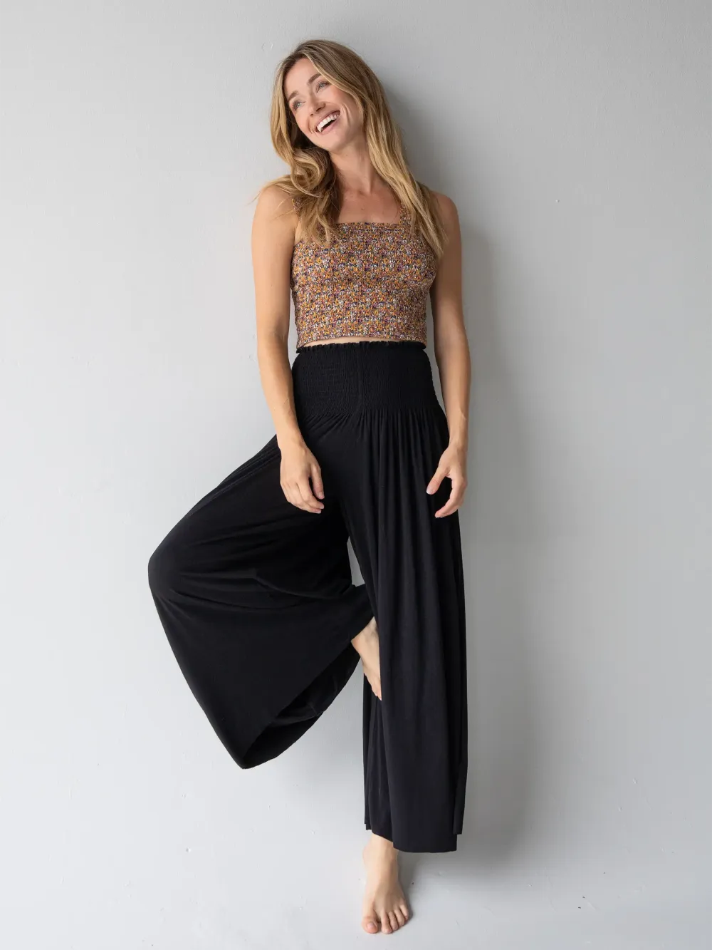 Make A Move Knit Palazzo Pant - Black