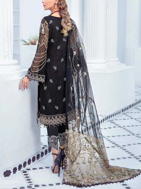 Embroidered Luxury Chiffon Elegant Ethnic Ladies Suit