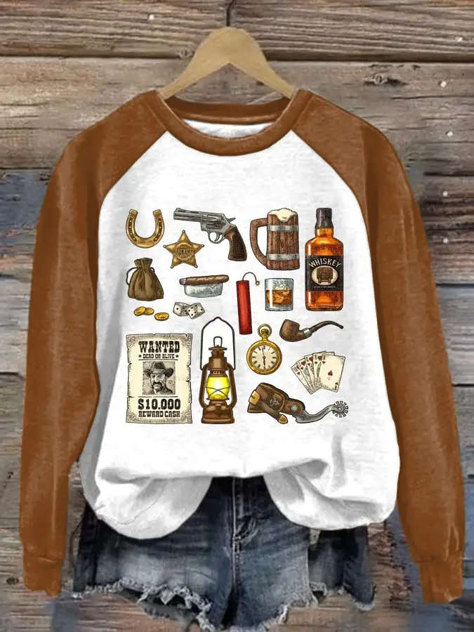 Women's Western Casual Long Sleeve Sweatshirt