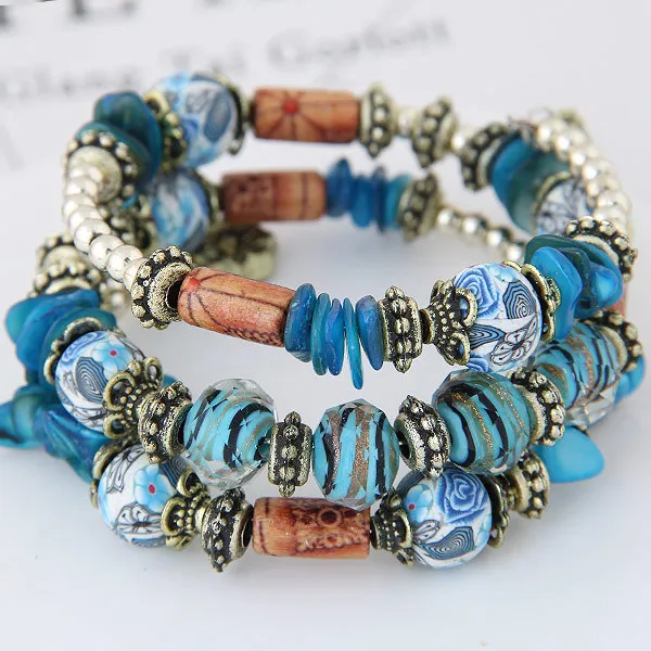 Bohemian Shell Clay Bracelet