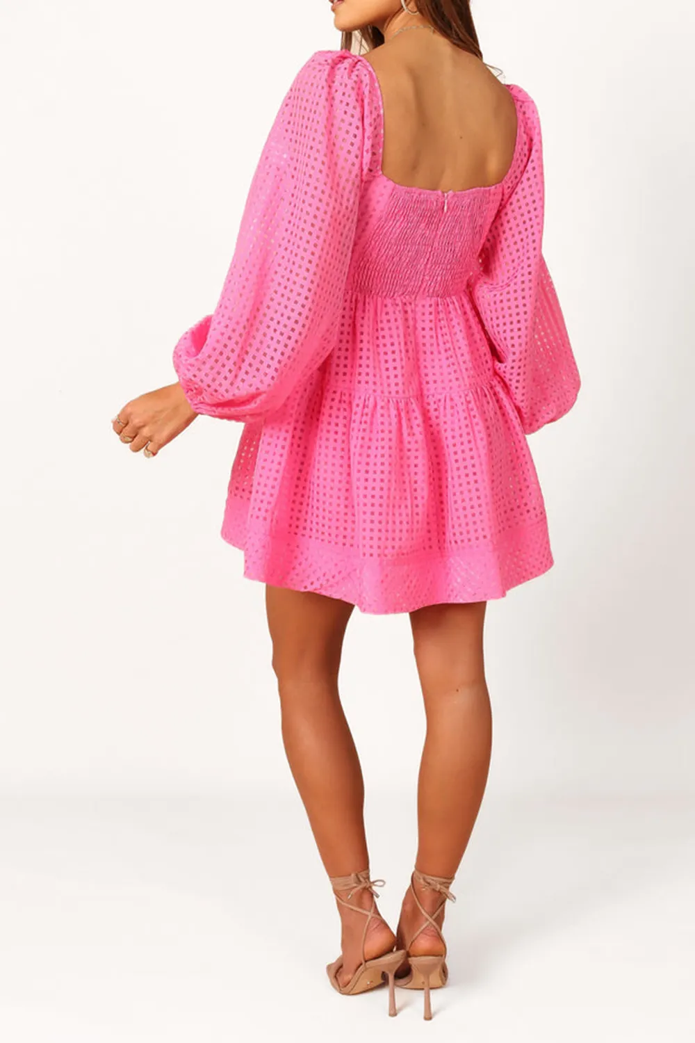 AUGUSTA LONG SLEEVE MINI DRESS - MAGENTA