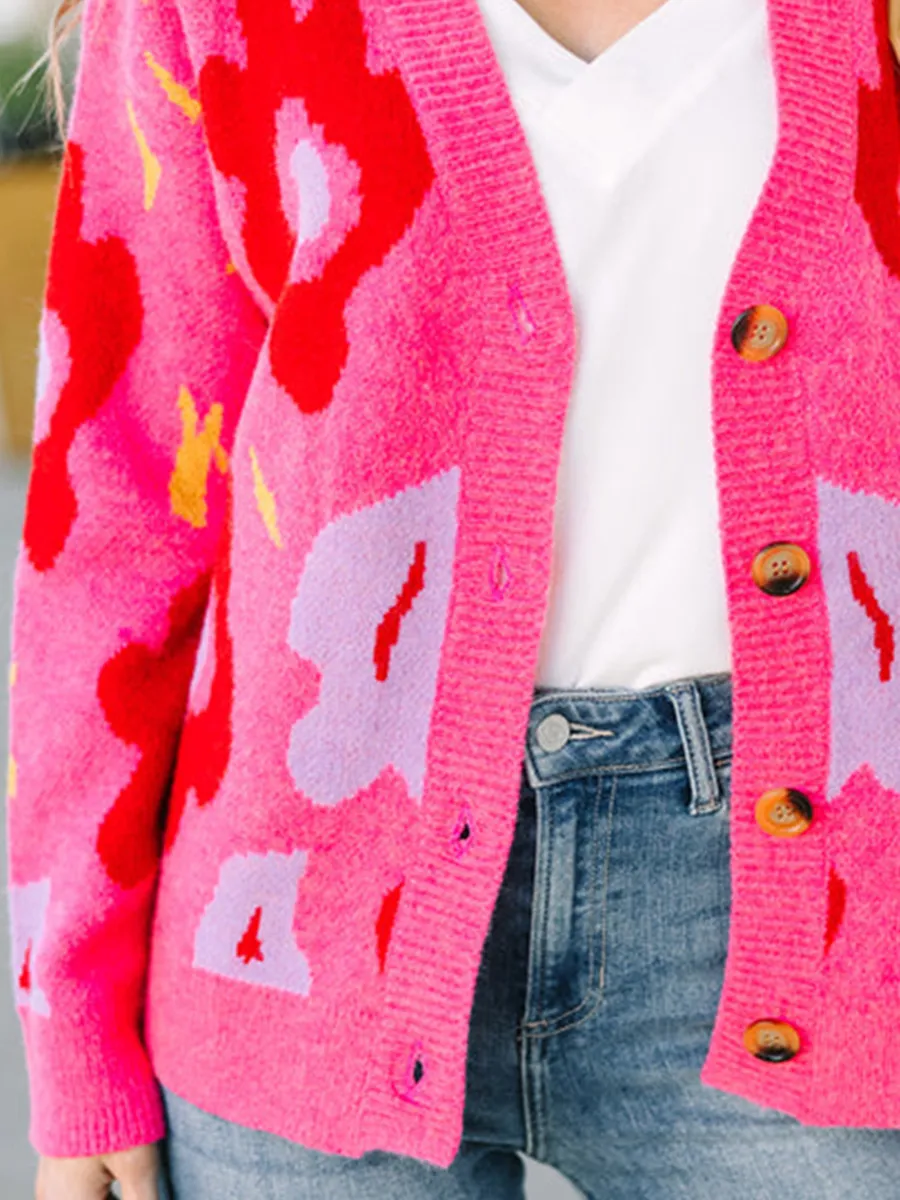 Pink Floral Cardigan