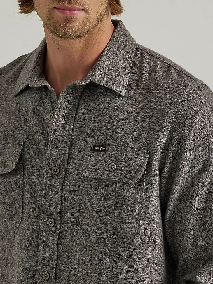 MEN'S HEATHERED BUTTON-DOWN SHIRT IN ELMWOOD