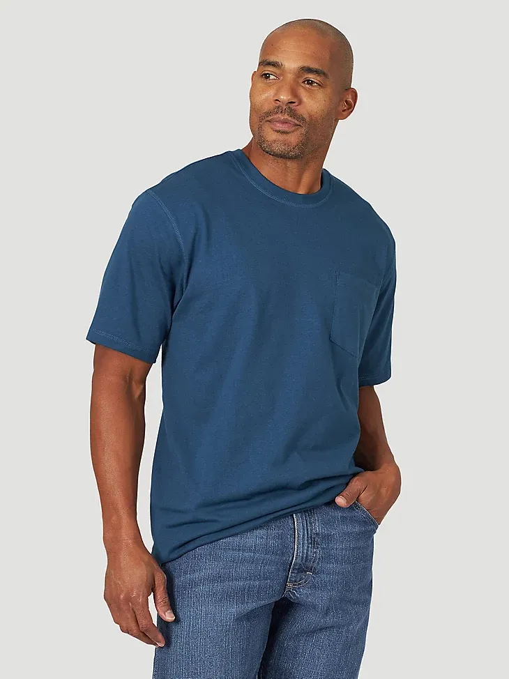 WRANGLER® RIGGS WORKWEAR® SHORT SLEEVE 1 POCKET PERFORMANCE T-SHIRT IN MINERAL RED