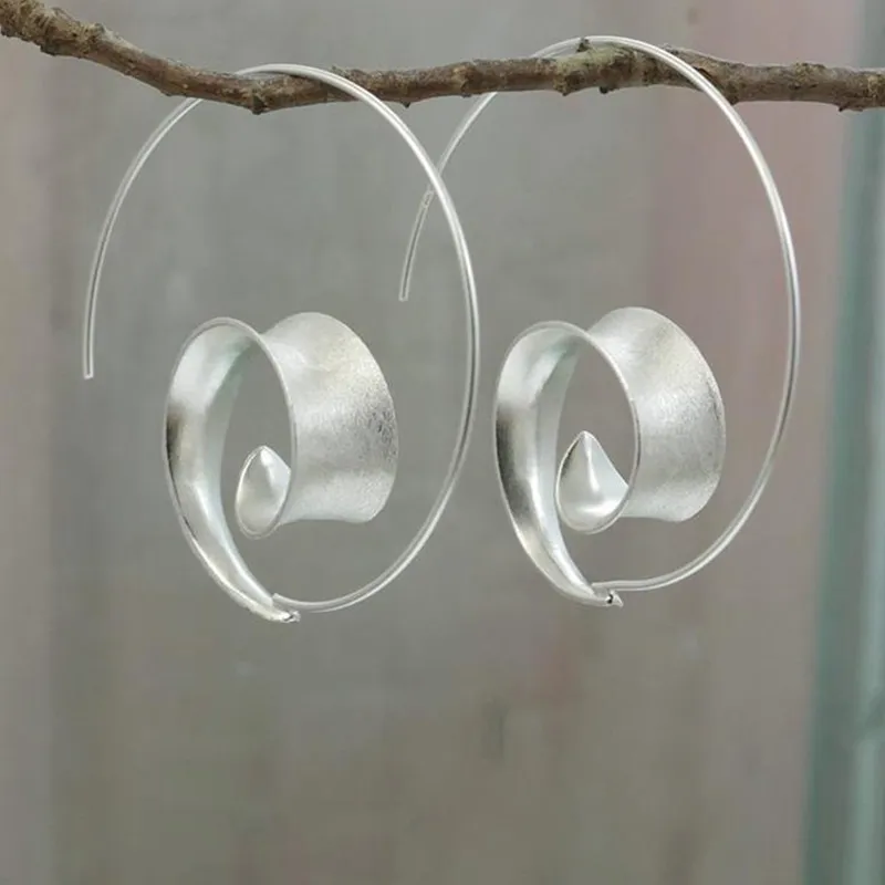 Leaves Inspired Spiral Earrings