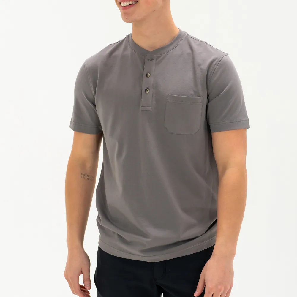 Short Sleeve Stretch Henley