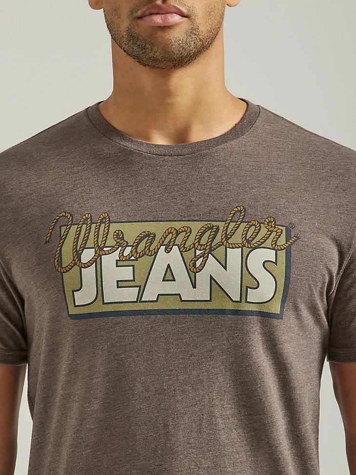 MEN'S WRANGLER JEANS NOSTALGIA GRAPHIC T-SHIRT IN BROWN HEATHER